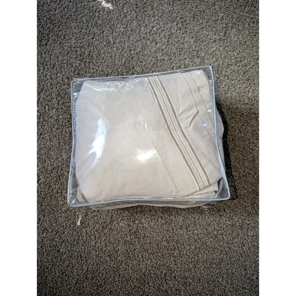Empyrean Bedding Microfiber Sheet Set King Beige Solid Corner Straps OEKO-TEX